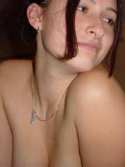 Home cam shoots sweet girl demonstrating big boobs